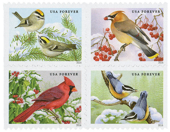 SONGBIRDS IN SNOW BOOK OF 100 FOREVER STAMPS