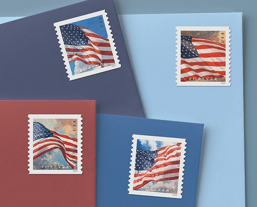 PATRIOTIC USA FLAG BOOK OF 100 FOREVER STAMPS
