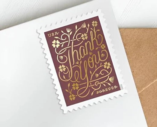 THANK YOU BOOK OF 100 FOREVER STAMPS