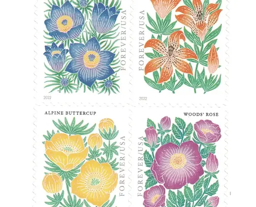 MOUNTAIN FLORA BOOK OF 100 FOREVER STAMPS