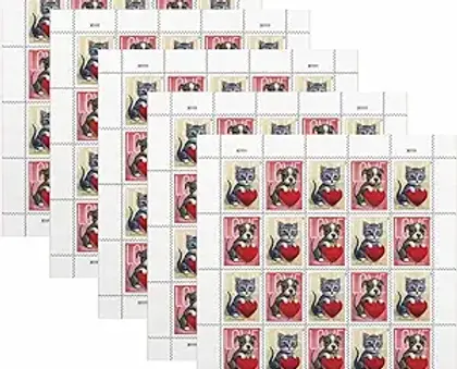 KITTEN & PUPPY LOVE BOOK OF 100 FOREVER STAMPS