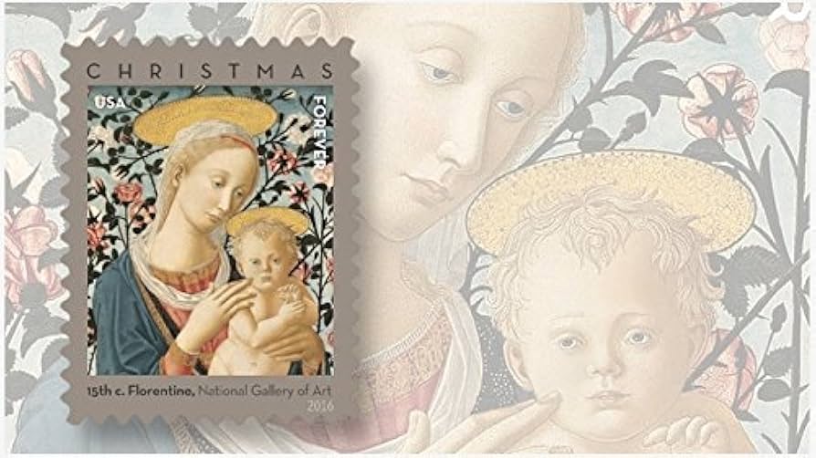 FLORINTINE MADONNA & CHILD CHRISTMAS BOOK OF 100 FOREVER STAMPS